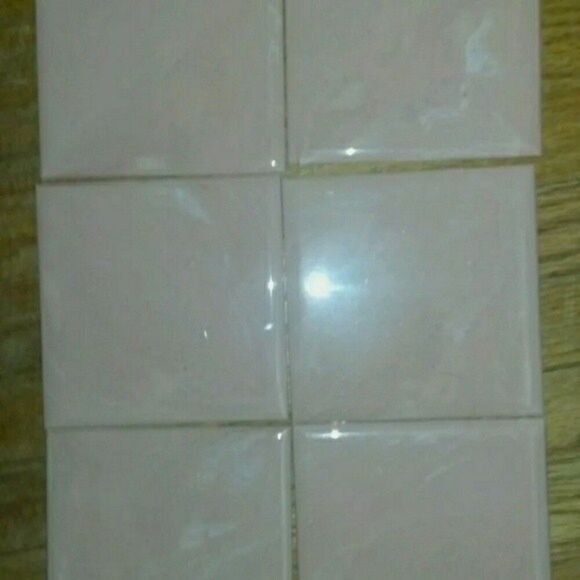 KURKO tiles  12 fiesta pink plastic wall tiles 4.25 inch mid century modern - Picture 4 of 5